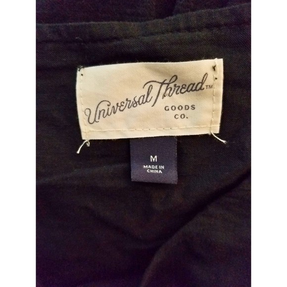 Universal Thread Women's Black Cotton V-Neck Elastic Waist Boho Dress Size M - Picture 3 of 4